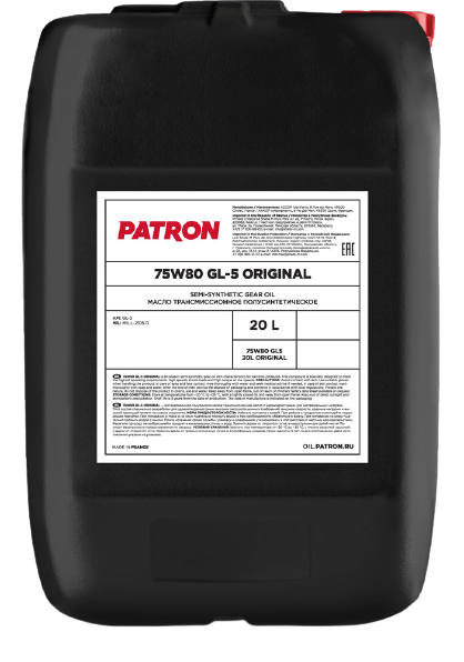 Трансмиссионное масло Patron ORIGINAL 75W80 GL5, 20л