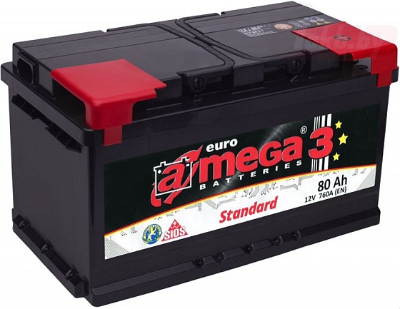 Аккумулятор A-mega Standard (80 A/h), 760A R+