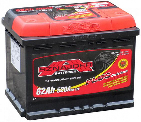 Аккумулятор Sznajder Plus (62 A/h), 520A R+ высокий