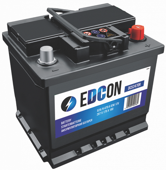 Аккумулятор Edcon (52 A/h), 470A R+ (DC52470R)